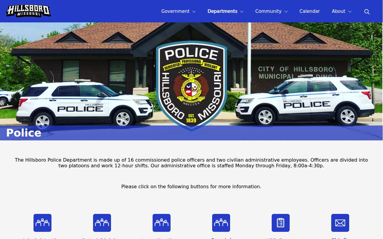 Jefferson County Hillsboro Police Department record and booking lookup source